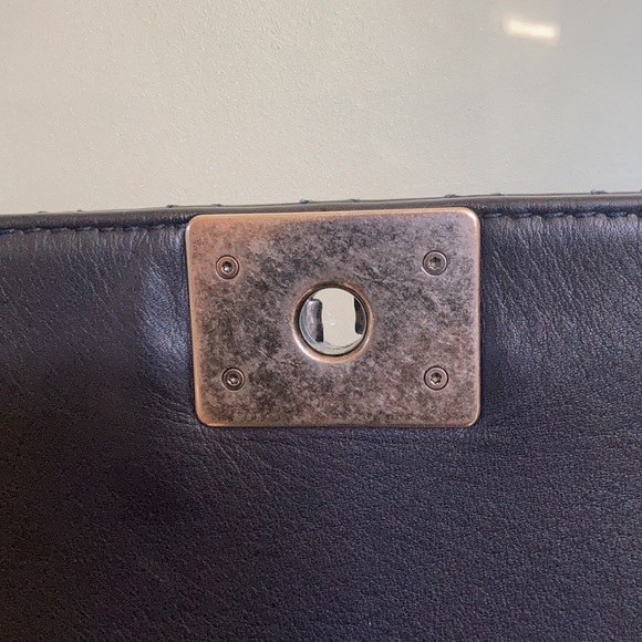 Authentic Chanel Patent Large Reverso Le Boy Messenger Bag - Picture 9 of 16